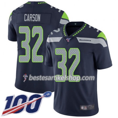 Herren Seattle Seahawks Trikot Chris Carson 32 Nike Blau 100th